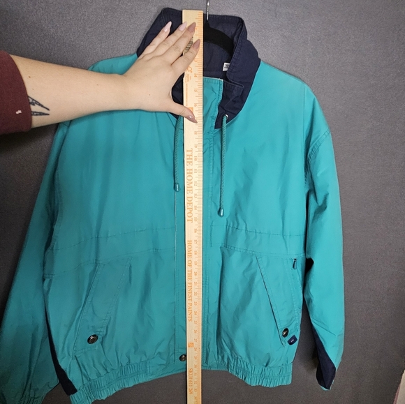London Fog Men's Large Zip Windbreaker Jacket Teal Blue Colorblock Vintage Sail - Picture 13 of 16
